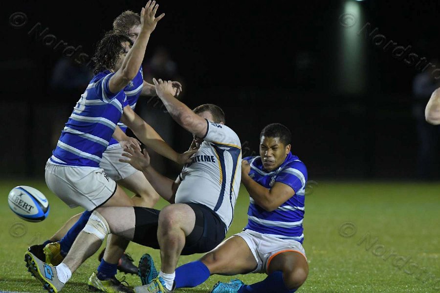 Wheaton Men\'s Rugby vs Mass Maritime.  Photo by Keith Nordstrom